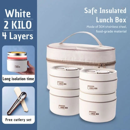View of a chic insulated meal container set in a sleek design, featuring a modern color scheme and sturdy materials