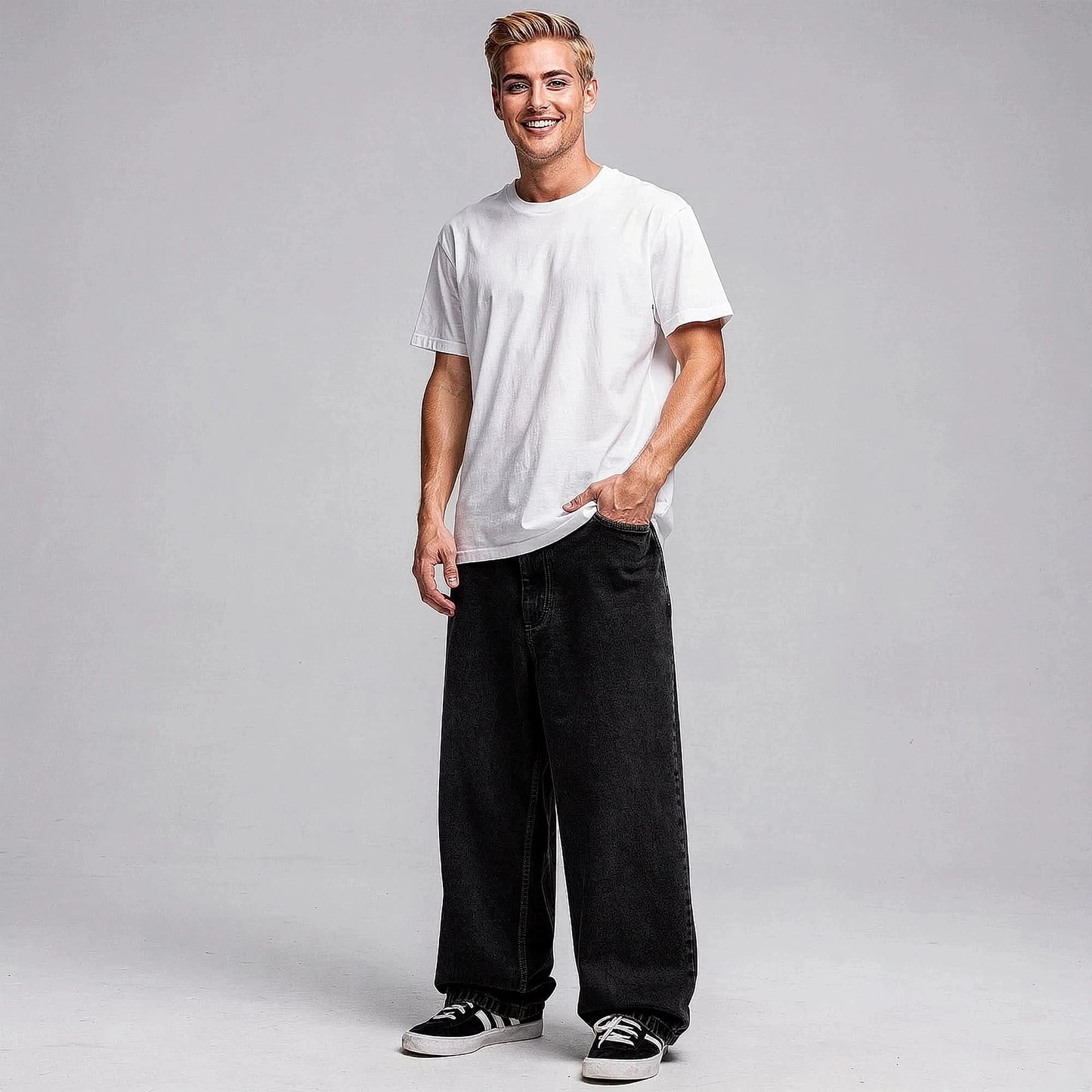 Liam Relaxed Wide Leg Denim Pants