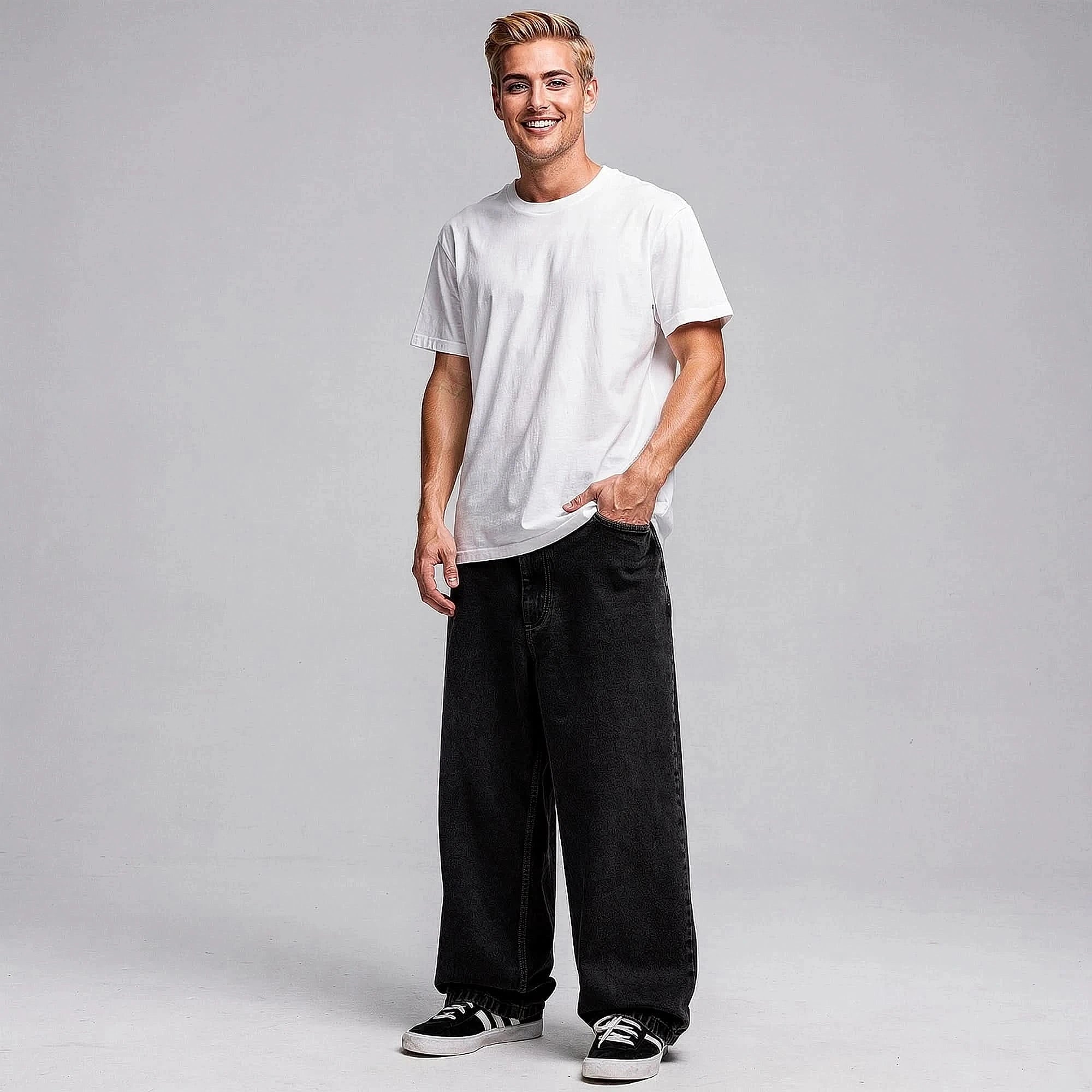 Liam Relaxed Wide Leg Denim Pants