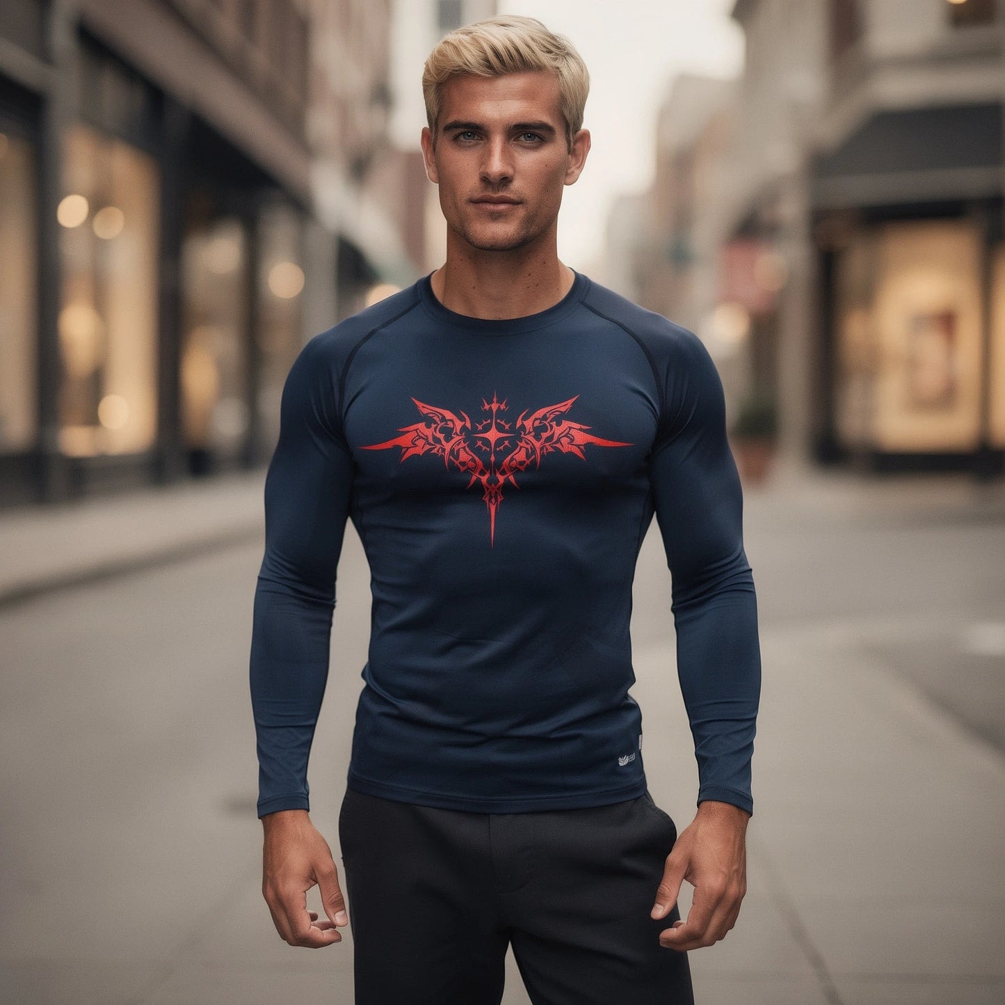 Black quick drying compression tee with short sleeves, featuring a fitted design and breathable fabric, view