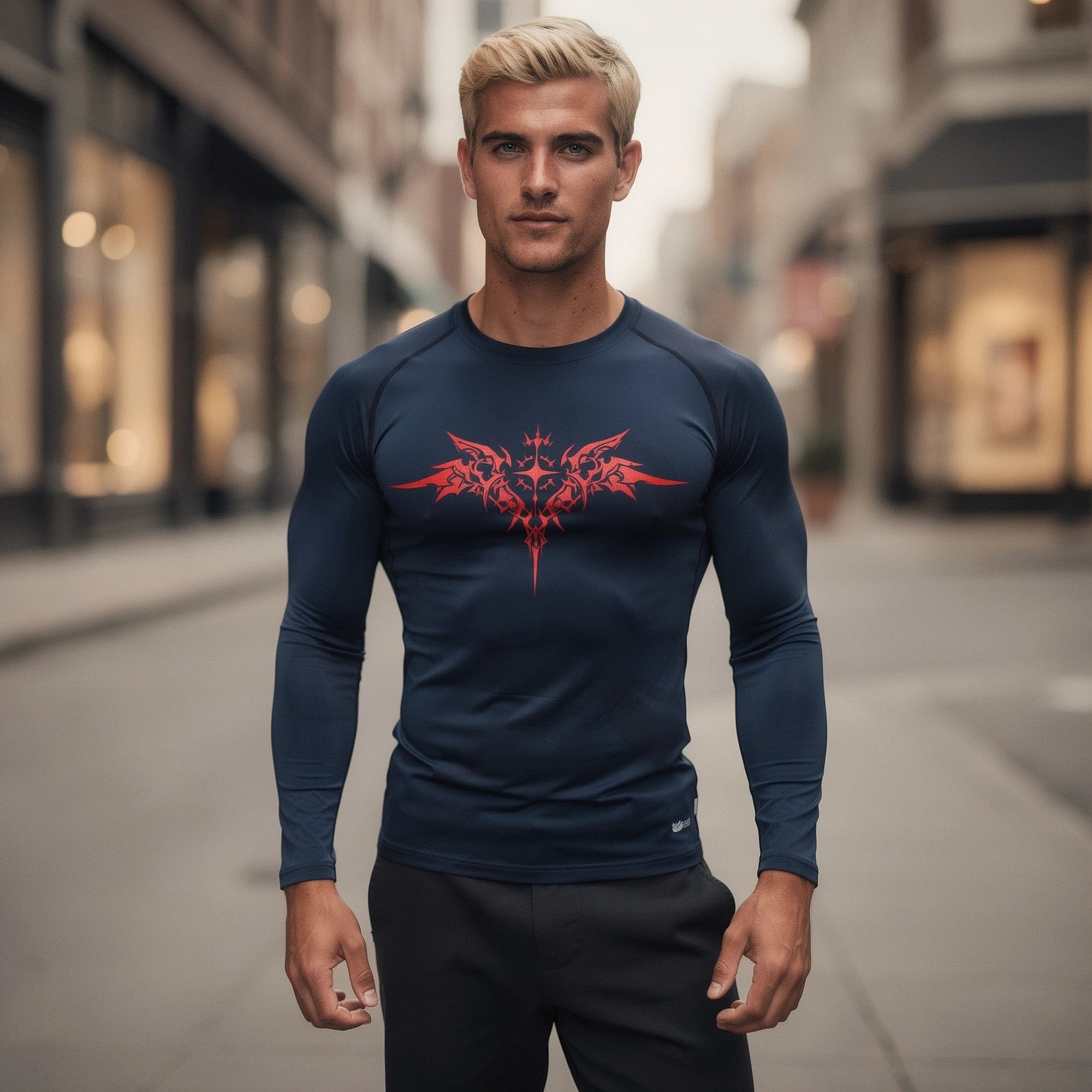 Black quick drying compression tee with short sleeves, featuring a fitted design and breathable fabric, view