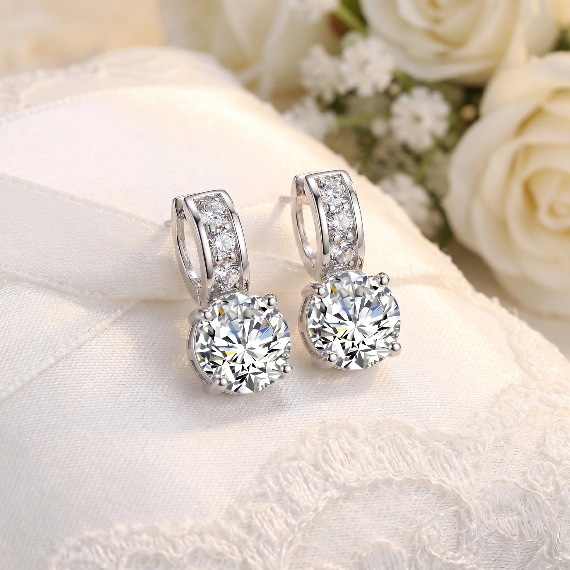 Close up of the Womens Timeless Bridal Jewelry Set showing intricate stitching and delicate design elements against a soft, neutral background.