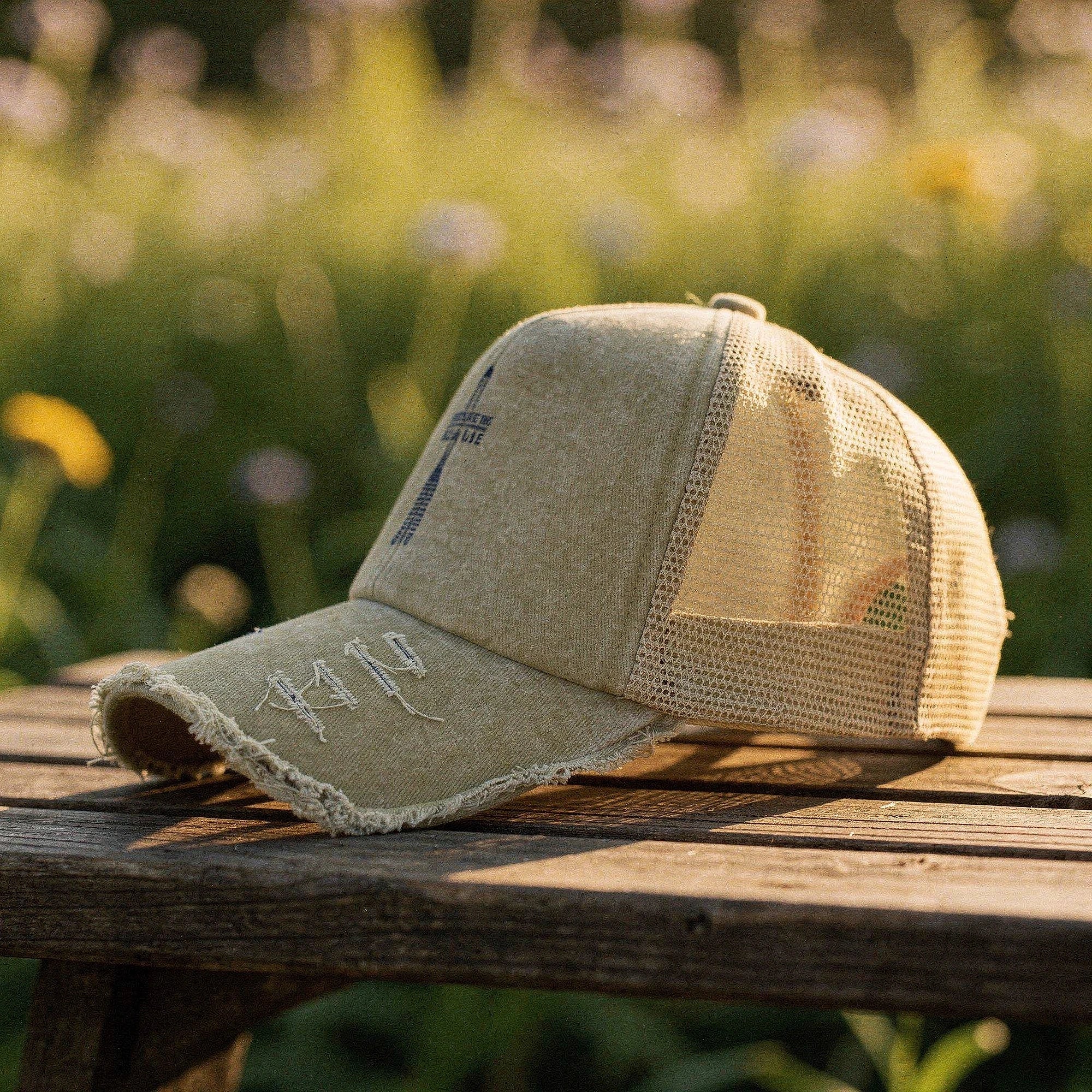 Light pink summer baseball cap made of breathable cotton, featuring a curved brim and adjustable strap, view