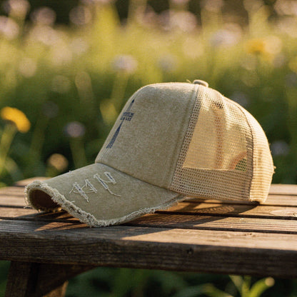 Light pink summer baseball cap made of breathable cotton, featuring a curved brim and adjustable strap, view