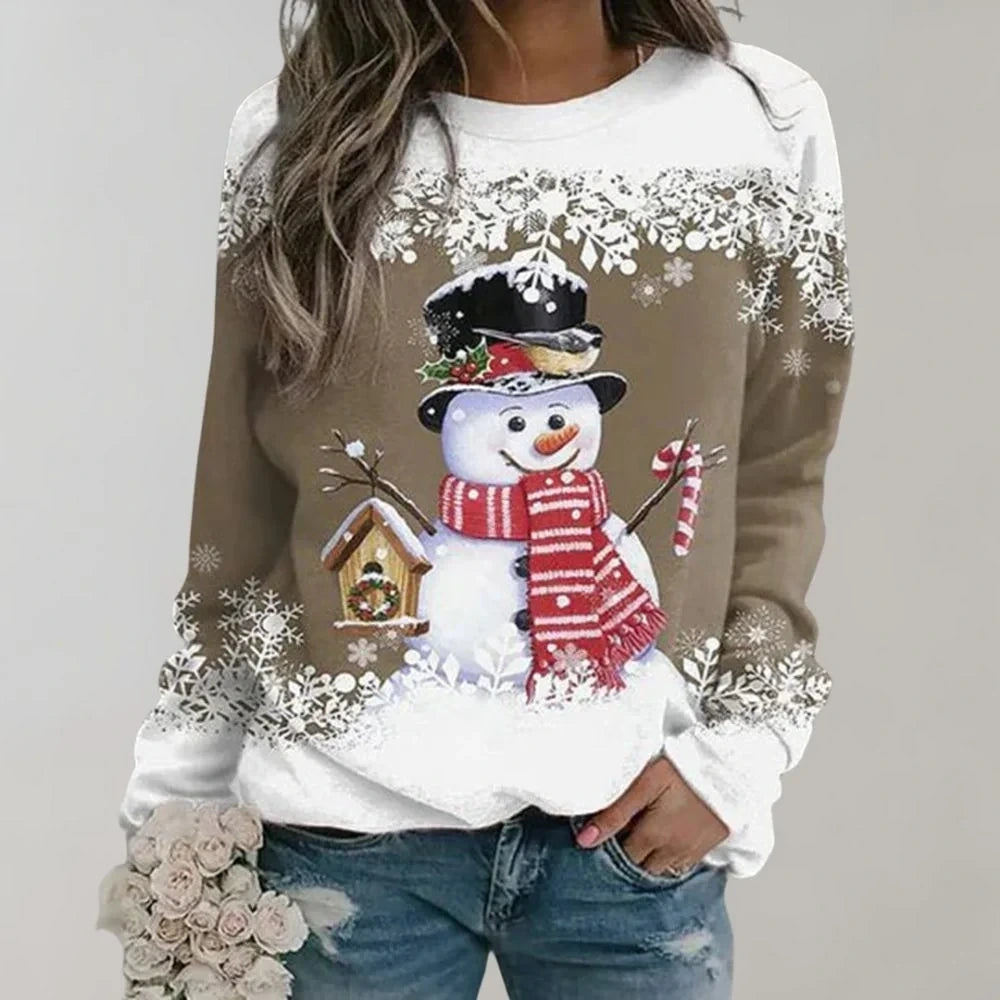 Christmas sweater — Eve Warm Jumper for Women Khaki M Nora Luxe — view 3 — — view 3