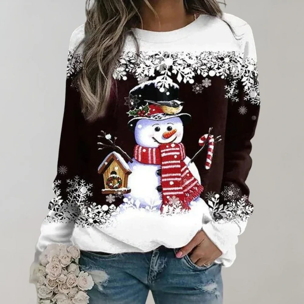 Christmas sweater — Eve Warm Jumper for Women Dark brown M Nora Luxe — view 5 — — view 5