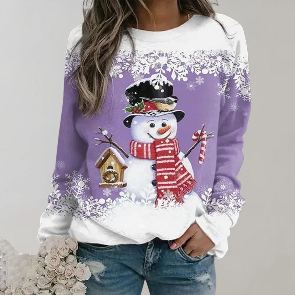Christmas sweater — Eve Warm Jumper for Women Purple M Nora Luxe — view 8 — — view 8