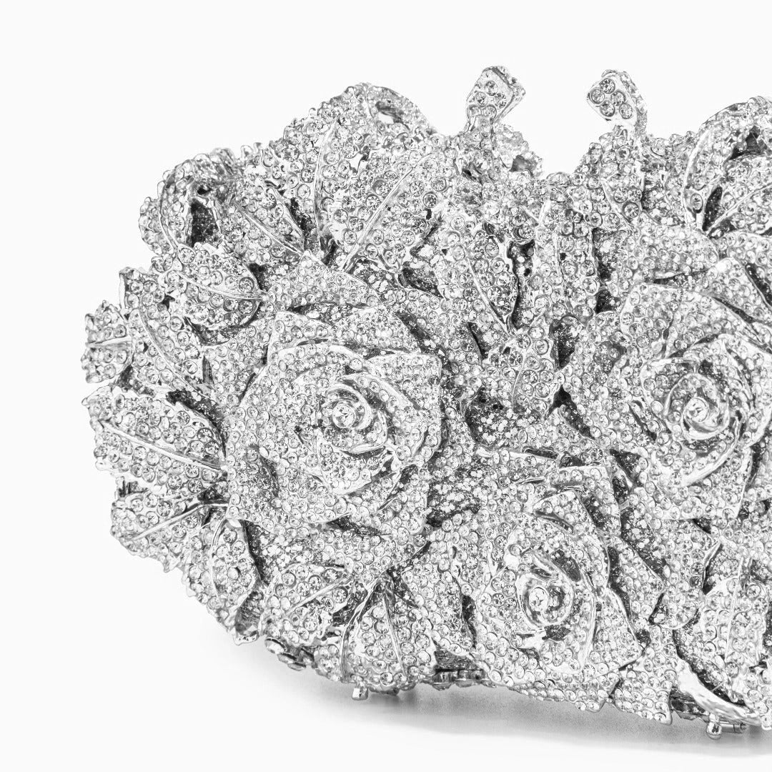 Elegant rose clutch bag made of soft leather, featuring a sleek design and delicate gold clasp, front view — 10 — view 10