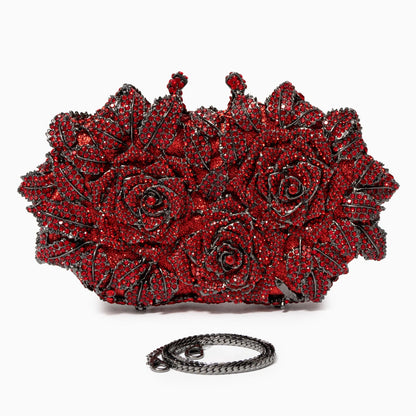 Elegant rose clutch bag made of soft leather, featuring a sleek design and subtle gold tone clasp, front view — 18 — view 18