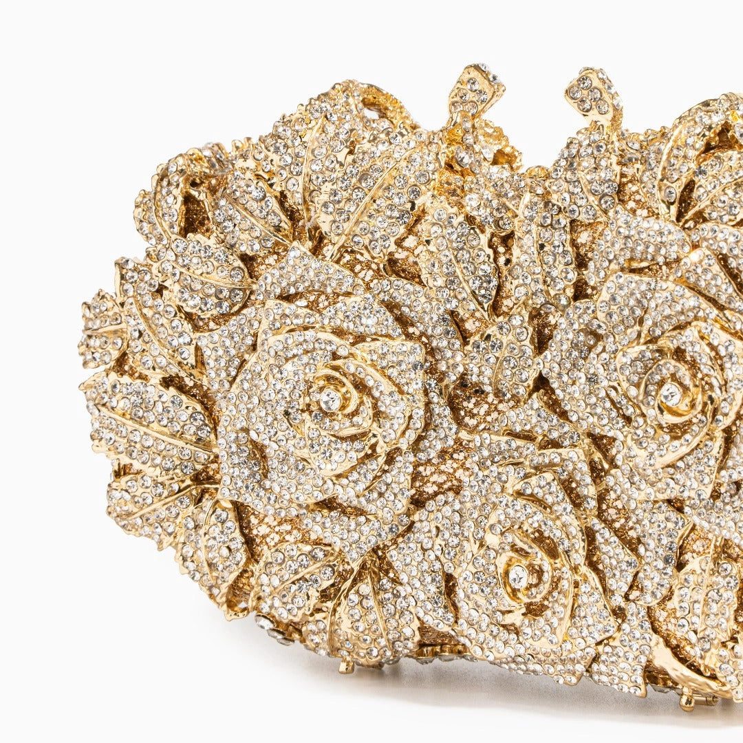 Elegant rose clutch bag featuring a soft texture, adorned with subtle floral design, front view — 2 — view 2