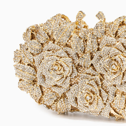 Elegant rose clutch bag featuring a soft texture, adorned with subtle floral design, front view — 2 — view 2