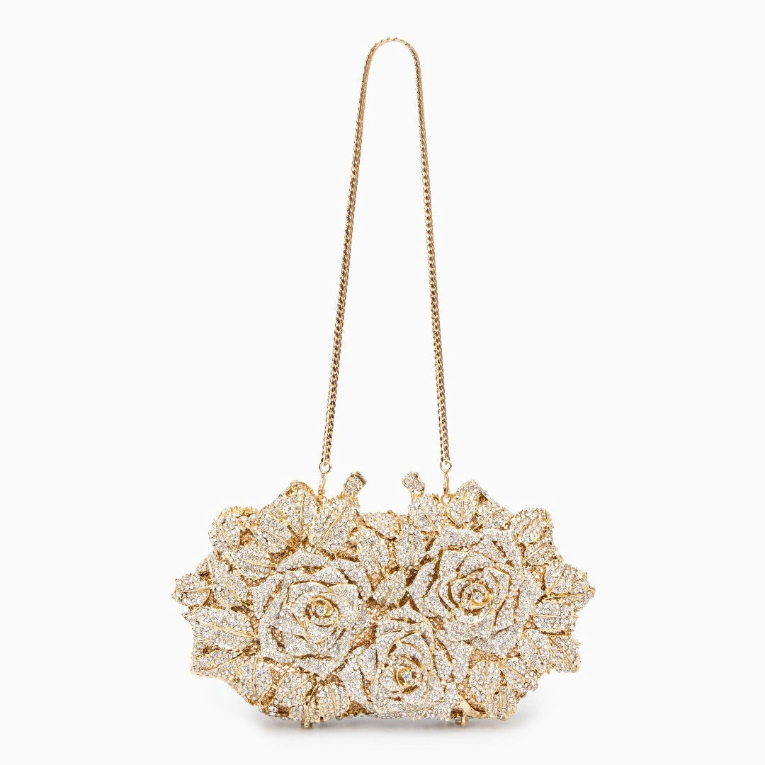Elegant rose clutch bag featuring a sleek design, soft leather texture, and subtle shine, front view — 8 — view 8