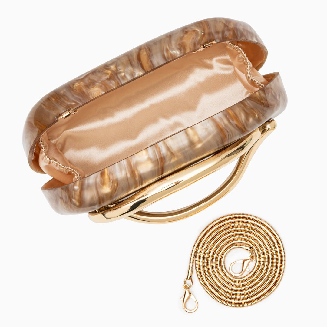 Elegant clutch bag in a rich burgundy color, featuring sleek design and subtle textured finish, front view — 11 — view 11