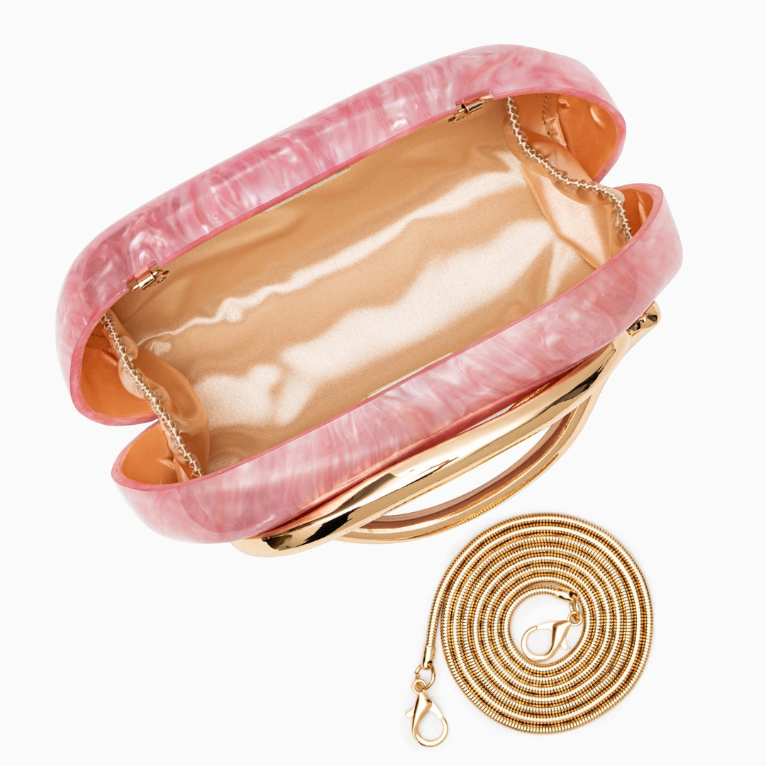 Elegant clutch bag in a soft fabric, featuring sleek design and subtle metallic clasp, front view — 17 — view 17