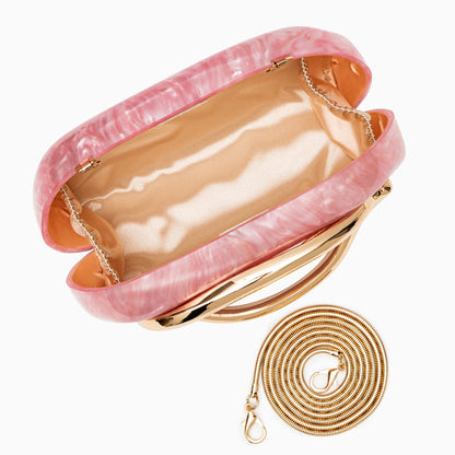 Elegant clutch bag in a soft fabric, featuring sleek design and subtle metallic clasp, front view — 17 — view 17
