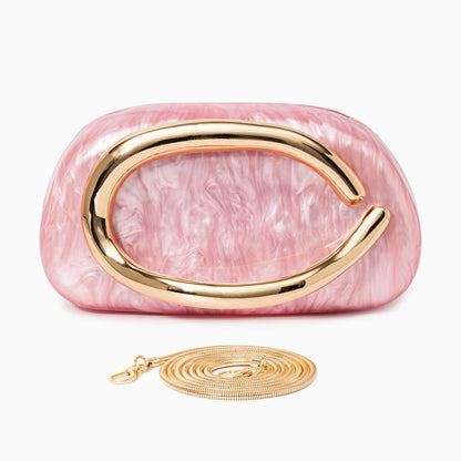 Elegant clutch bag in a soft pastel color, featuring sleek design and subtle clasp closure, top view — 19 — view 19