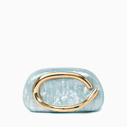 Elegant clutch bag in a soft fabric, featuring sleek design with metallic clasp and subtle sheen — view 20 — view 20
