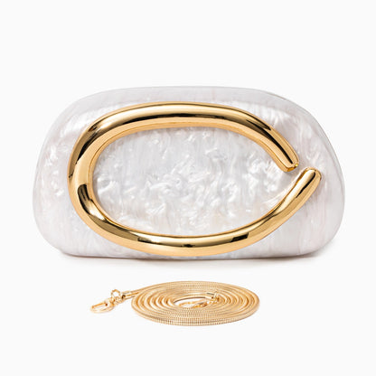 Elegant clutch bag featuring a textured surface, adorned with subtle metallic clasp, shown — view 7 — view 7
