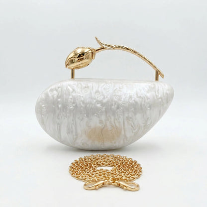 Clear acrylic clutch bag with a sleek design, featuring gold tone clasp and minimalist style, front view — 5 — view 5