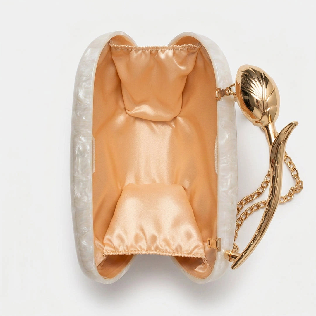 Clear acrylic clutch bag with a geometric design, showcasing sleek and modern silhouette, front view — 6 — view 6
