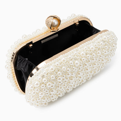 Elegant pearl clutch bag featuring a textured surface and delicate clasp, showcasing sophisticated design — view 4 — view 4
