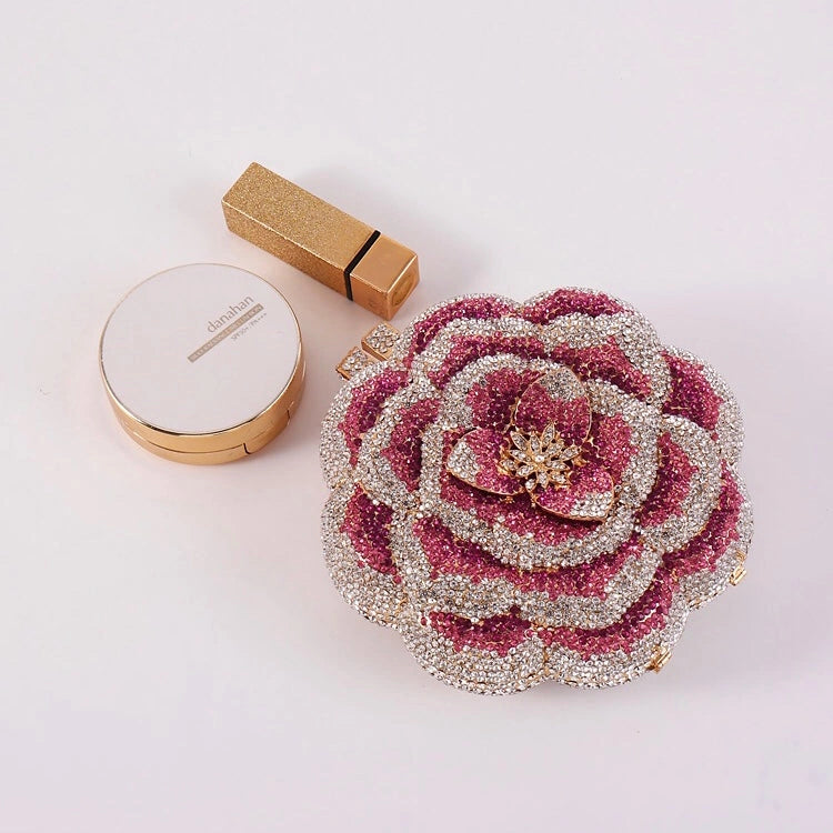 Elegant floral clutch bag featuring a vibrant pattern on soft fabric, showcasing top zipper closure and compact — view 8