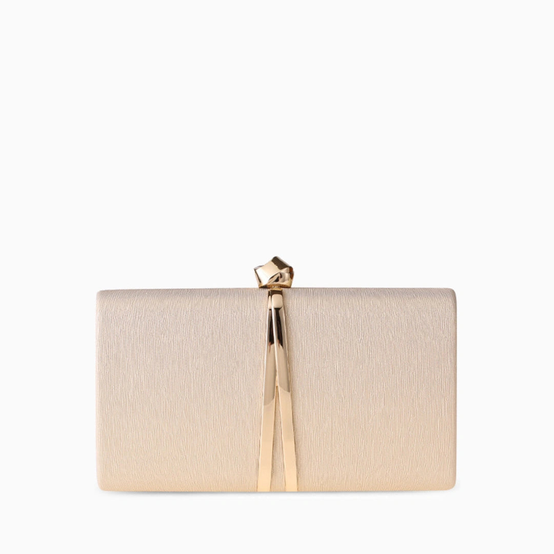 Elegant clutch bag in rich burgundy fabric featuring a sleek design and subtle clasp closure, front view