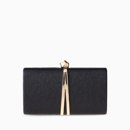 Elegant clutch bag in a soft cream color, featuring textured finish and sleek, minimalist design — view 11 — view 11