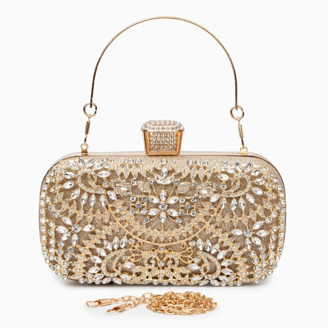 Elegant floral clutch bag featuring a vibrant pattern on soft fabric, showcasing stylish design and compact size — view 12
