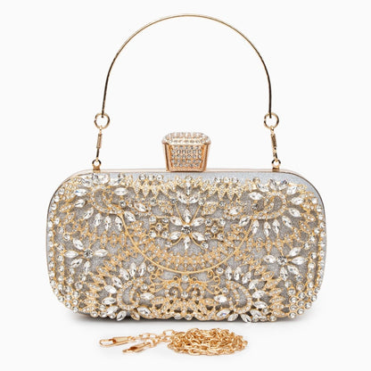 Elegant floral clutch bag featuring a vibrant design with intricate patterns, showcasing top view of its stylish — view 14