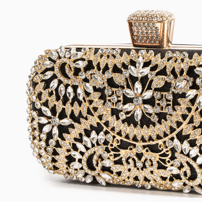 Elegant floral clutch bag featuring a vibrant pattern, soft fabric, and stylish clasp closure, top view — 16 — view 16