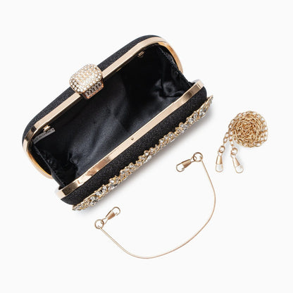 Elegant floral clutch bag featuring a vibrant pattern, soft fabric, and sleek design, showcasing the front view — view 17