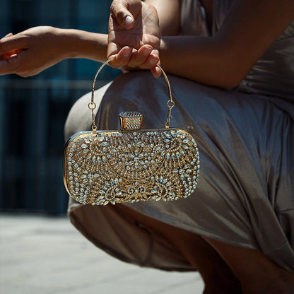 Elegant floral clutch bag featuring a vibrant pattern with gold clasp, showcasing stylish and sophisticated design — view 5