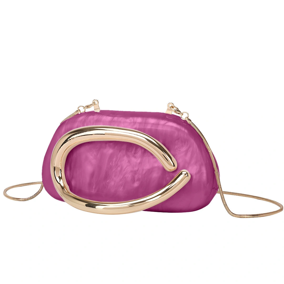 Elegant clutch bag in soft black leather with a sleek design, featuring gold tone clasp and compact size — view 11 — view 11