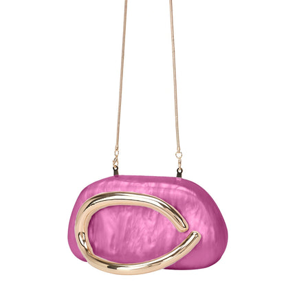 Elegant clutch bag in a soft fabric, featuring sleek silhouette and subtle clasp closure, front view — 14 — view 14