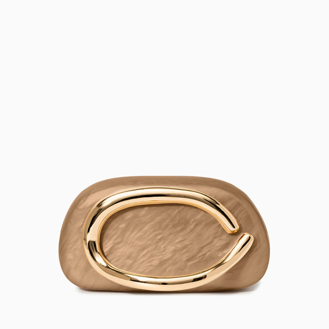 Elegant clutch bag in a soft, textured material, featuring sleek design and subtle clasp closure, top view — 16 — view 16