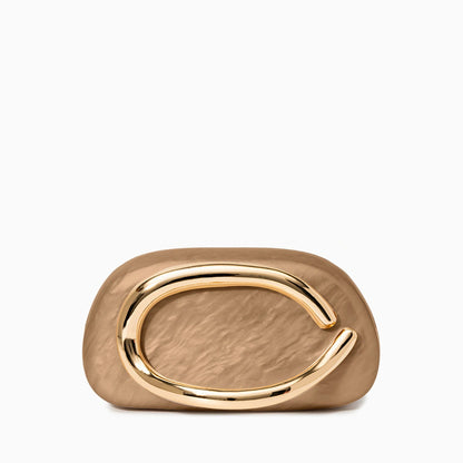 Elegant clutch bag in a soft, textured material, featuring sleek design and subtle clasp closure, top view — 16 — view 16