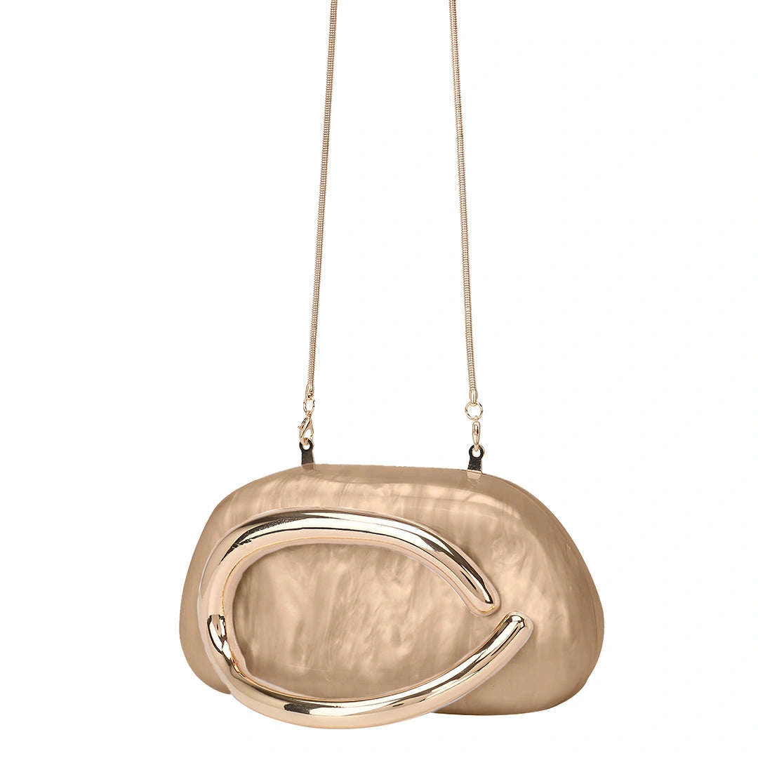Elegant clutch bag in a soft fabric, featuring sleek silhouette and subtle metallic accents, front view — 20 — view 20