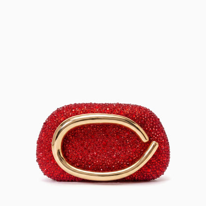 Elegant clutch bag in a soft, textured material, featuring sleek silhouette and subtle clasp closure, front view — view 11