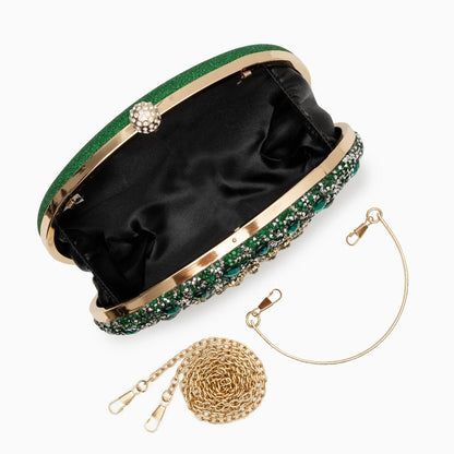 Elegant clutch bag in a soft, textured fabric, featuring sleek design and subtle metallic clasp, front view — 20 — view 20
