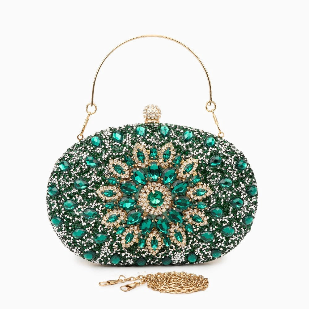 Elegant clutch bag in soft leather with a textured finish, featuring gold tone clasp and sleek silhouette — view 21 — view 21