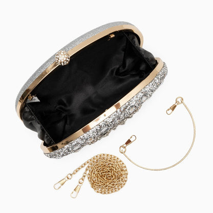Elegant clutch bag in soft leather featuring a sleek design, zip closure, and subtle metallic accent, top view — 24 — view 24