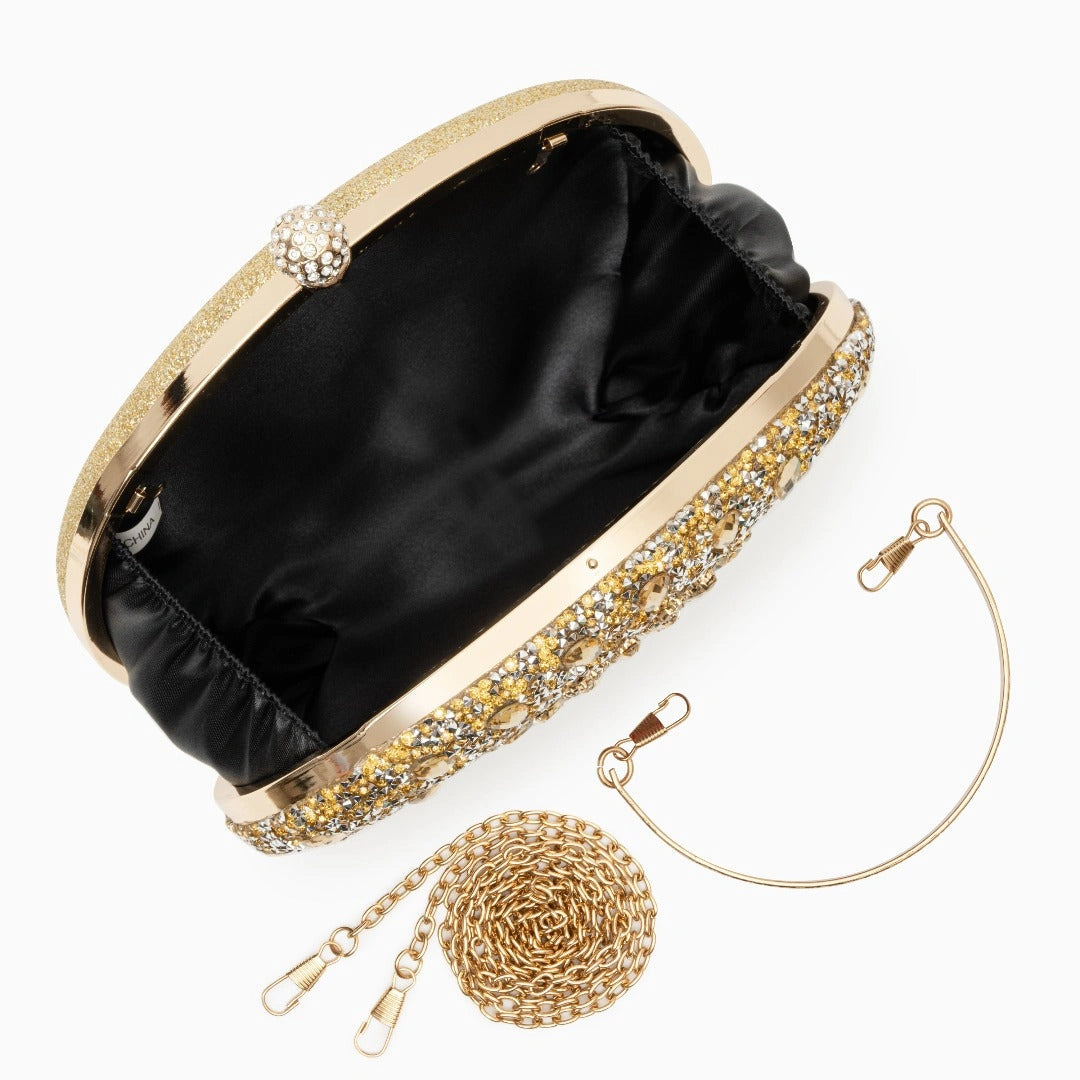 Elegant clutch bag in soft leather with a sleek silhouette, featuring gold tone clasp and minimalist design — view — view 29