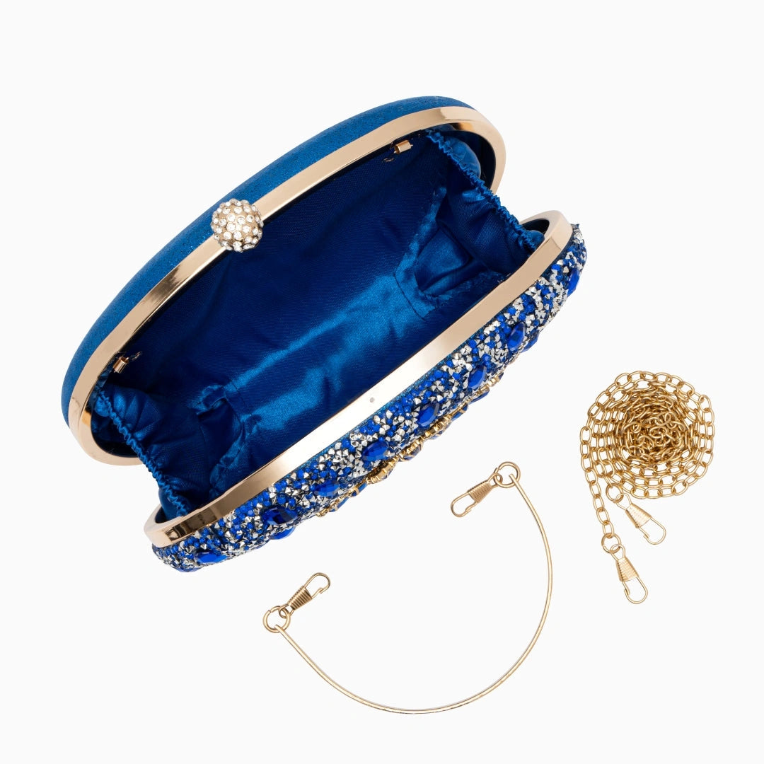 Elegant clutch bag in a soft, textured fabric, featuring sleek silhouette and subtle gold tone clasp — view 6 — view 6