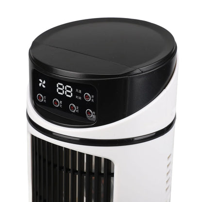 Of the control panel showcasing adjustable temperature settings, fan speeds, and a digital display for easy operation