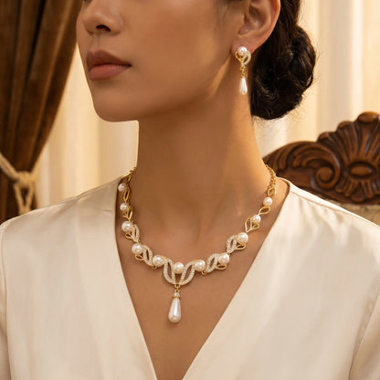 Close up view of the intricate stitching and design details of the Womens Versatile Jewelry Set, showing its luxurious craftsmanship and versatility.