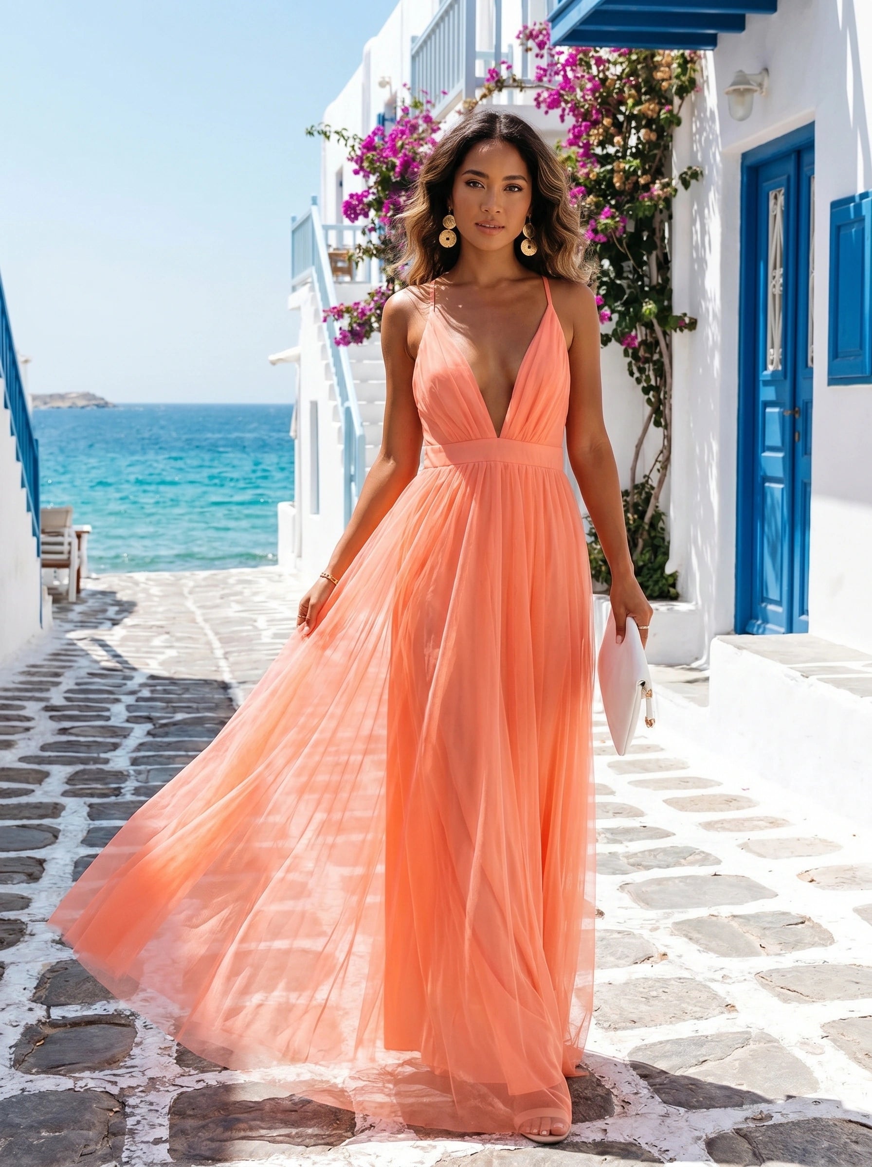 Isabella Womens Elegant Flattering Summer Maxi Dress