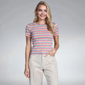Elegant slim fit t shirt in soft cotton, featuring a classic crew neckline and short sleeves, view