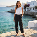 Isabella Womens Relaxed Chic Summer Wide Leg Pants