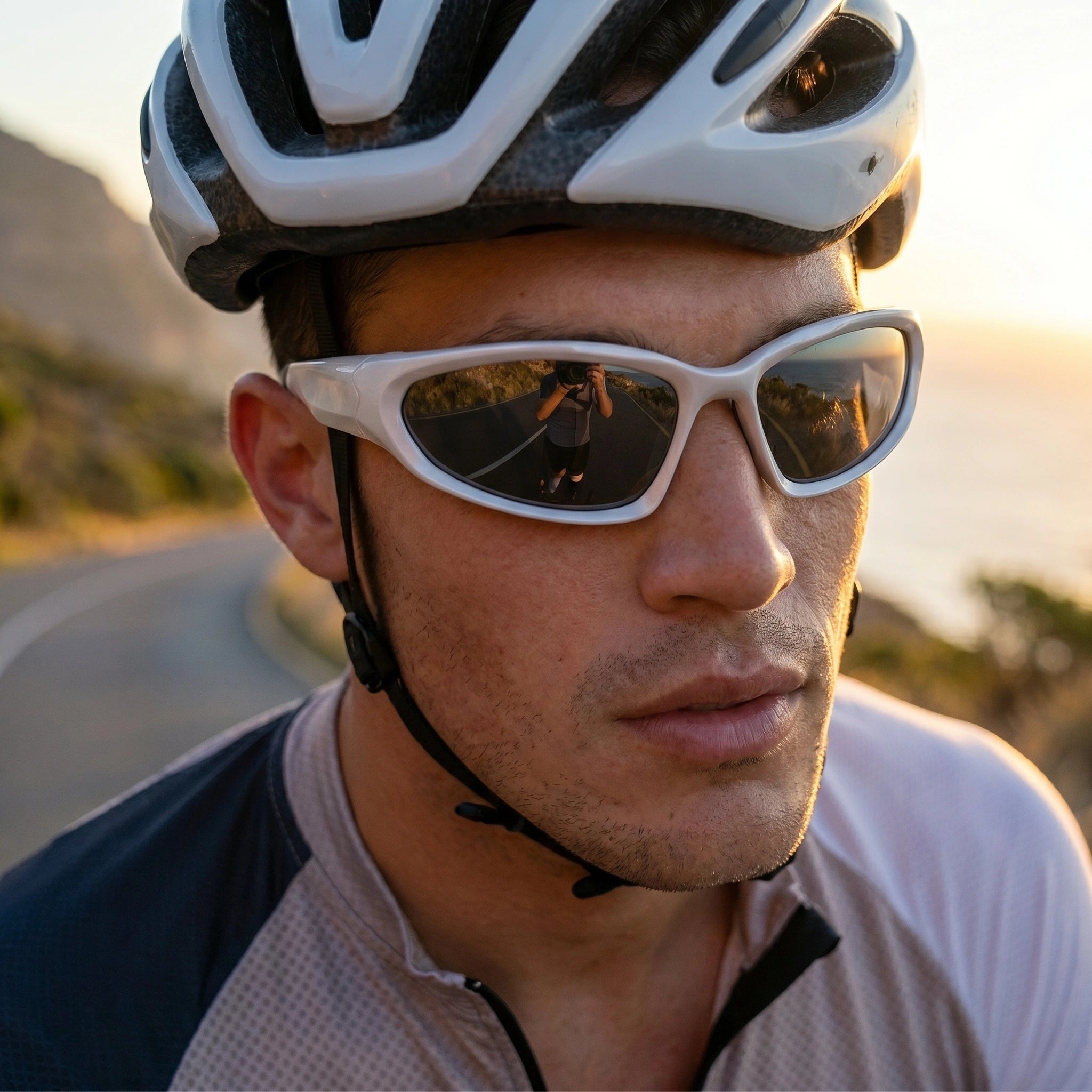 Close up view of the Mens Bold Retro Vintage Sunglasses showing intricate detailing and stitching, showing the design and craftsmanship.